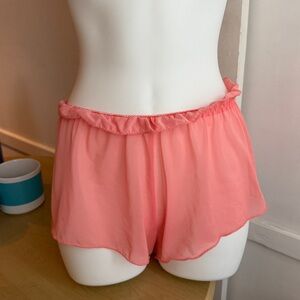 Pink Sheer Ruffle Shorts